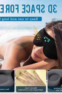 Bluetooth 3D Slaapmasker met Oortelefoon – Draadloze Slaaphoofdtelefoon voor Reizen en Meditatie met Ultradunne Luidsprekers – Wasbaar bij Slapeloosheid