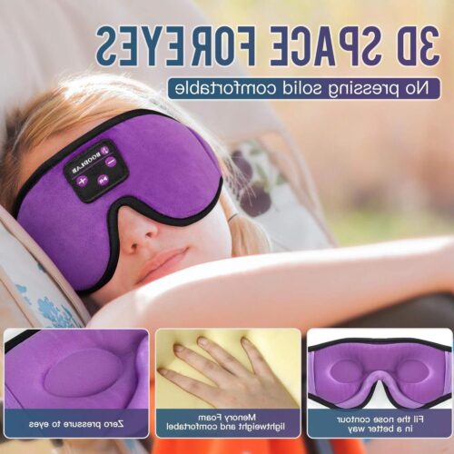 Bluetooth slaapmasker met luidsprekers - verstelbaar en geschikt voor slaapzijslapers - ideaal voor vliegreizen, yoga, meditatie en vakantie