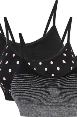 Dames ondergoed Strech Duenn Push up Yoga Sports BH Bra Top Set voor fitnesstraining bekleding 2-/3-pack – kleur zwart – Maat M