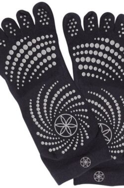 Gaiam Grippy Yoga Socks – Anti-slip Yogasokken – Zwart / Grijs – M/L