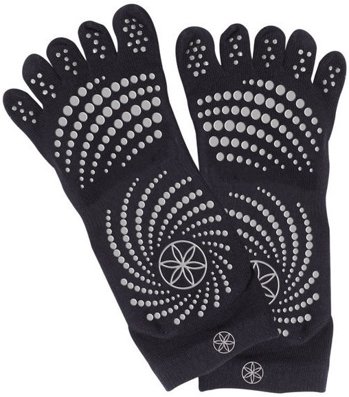 Gaiam Grippy Yoga Socks - Anti-slip Yogasokken - Zwart / Grijs - M/L