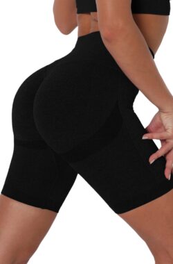 High waist Fitness short – Maat M – Zwart – Sport legging dames kort – Sportbroekje – Gym short – sportkelding dames – high waist – scrunch sport broekje – fitness short – gym short – yoga short – sportkleding dames