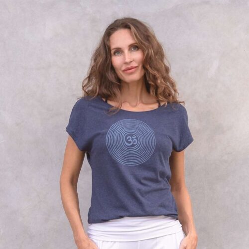 Jaya Om Yoga T-Shirt met print - Blue Melange