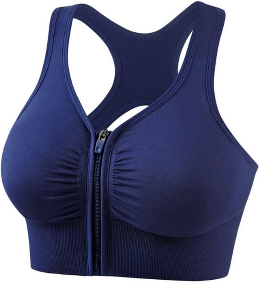 *** Large(L) Sportbeha voor Fitness, Yoga & meer - Met Rits & Voorsluiting - Shock-absorptie - Compressie - van Heble® ***