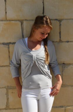 Long Sleeve dames-yoga shirt- top-licht grijs