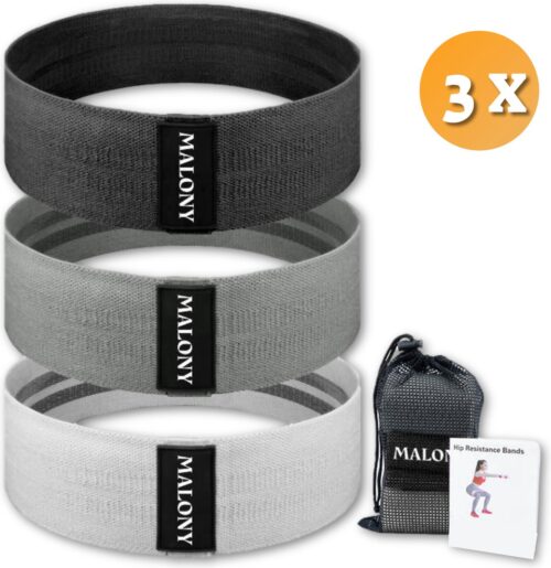 Malony Weerstandsbanden Set - Inclusief Draagtas - Resistance Bands - Fitness Elastiek - 3 Delige Set