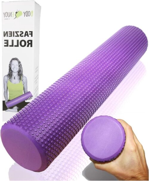 Massage Foam Roller Soft Ø95x43cm paars Back Zelfmassage Fasciarol Nek Rug Stretcher Triggerpoint Schuimrol EVA Pilates Yoga