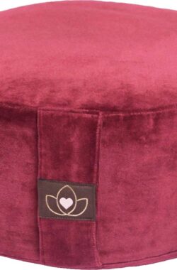 Meditatiekussen velvet eco burgundy rond – Lotus | Yoga kussen