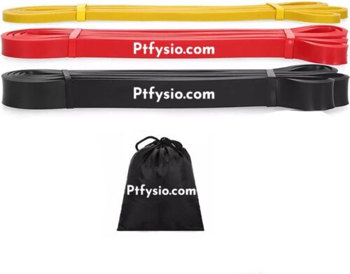 PtFysio Weerstandsbanden - Resistance bands - Fitness Elastiek - Weerstandsbanden fitness - Fitness Elastiek - Set van 3 Banden