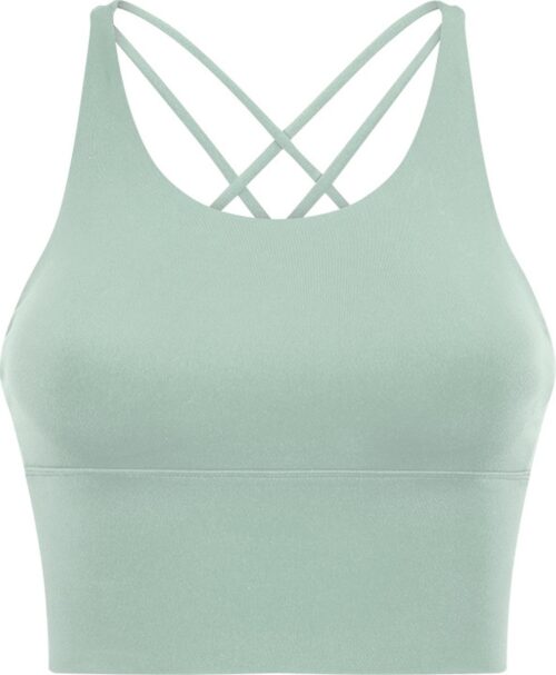 PureSquare - crop top - sportbh - Sporttop - Lichtgroen - maat M - vaste bh cups - fitness - sport - yoga