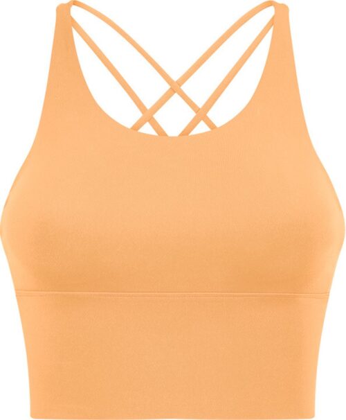 PureSquare - crop top - sportbh - Sporttop - Oranje - maat M - vaste bh cups - fitness - sport - yoga