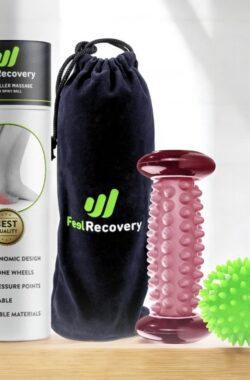 Set Voetmassage Roller voor Plantaire Fasciitis + Egelbal Massagebal voor Triggerpoints – Acupressuur Kit voor Voet, Hiel, Benen, Rug, Cellulitis & Pijnbestrijding (Roze)