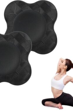 Set van 2 yoga-kniekussens, yoga-bolster-kniebeschermers, antislip yoga-kniebeschermermat, yoga-kniekussen, antislip voor pilates, kniebeschermers-mat voor ondersteuning van knieën, polsen en ellebogen, 18 x 18 cm