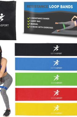 Siston Sport – 5 Weerstandsbanden Set + GRATIS E-Book (pdf) + Handleiding + GRATIS Draagtas, Fitness Elastieken Fitnessbanden Loop Resistance Banden Gymnastiekband Trainingsbanden , Weerstandband,exercise bands, Fitnessmaterialen + Garantie