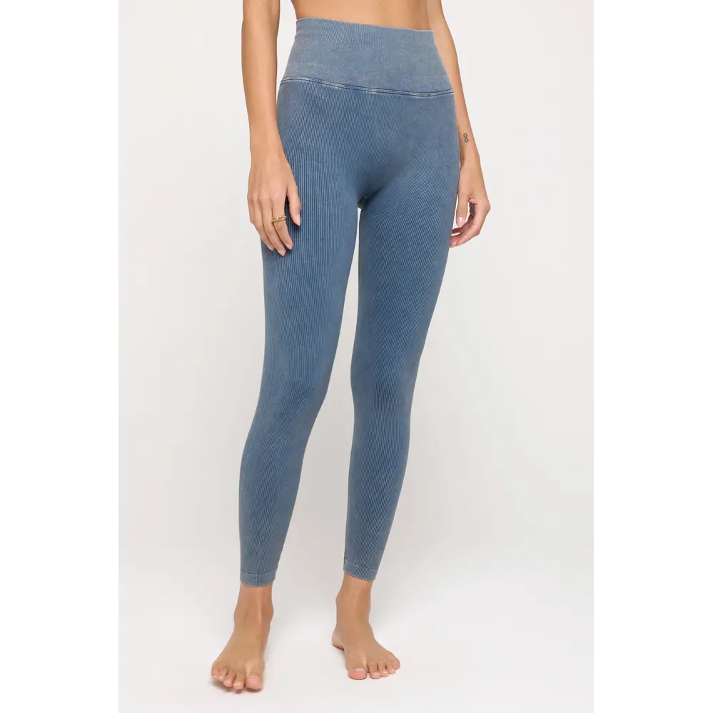 Spiritual Gangster Love Sculpt Washed 7/8 Yoga Legging - Orion Blue