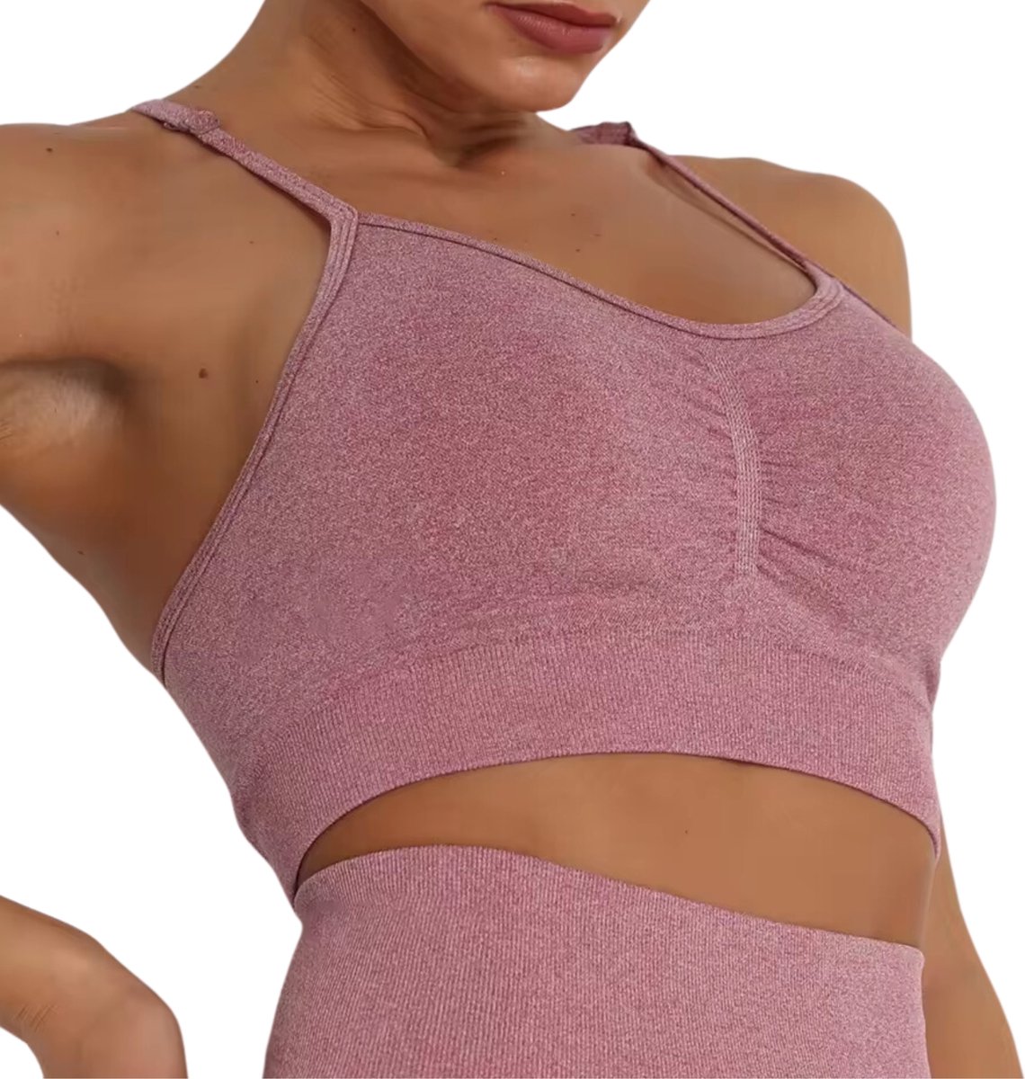 Sport BH zonder beugel - Maat XL - Roze - Extra comfortabele Sport BH - sport bh dames - shock absorber - seamless - sport top