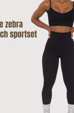 Sportchic – Sportoutfit – Sportkleding Set Dames – Squat proof – Fitness legging + Sport BH – Yoga Kleding – Sport Top – Fitness Legging – Fitness Kleding Set Voor Dames – Zwart – L