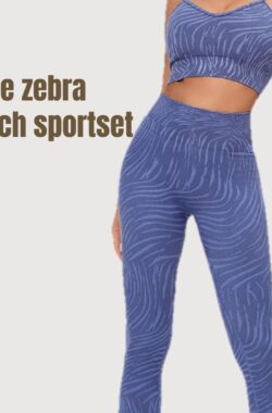 Sportchic – Sportoutfit – Sportkleding Set Dames – Squat proof – Fitness legging + Sport BH – Yoga Kleding – Sport Top – Fitness Legging – Fitness Kleding Set Voor Dames – Blauw – M