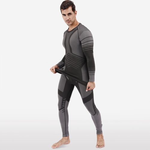 Thermo kleding - thermokleding heren - Grijs - Skisport kleding - Maat L