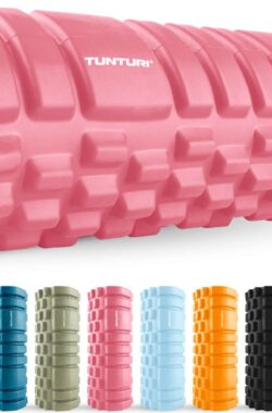 Tunturi Yoga Grid Foam Roller – Massage Roller 33 cm lang – Foamroller – Fitness Roller – Rose Gold – Incl. gratis fitness app