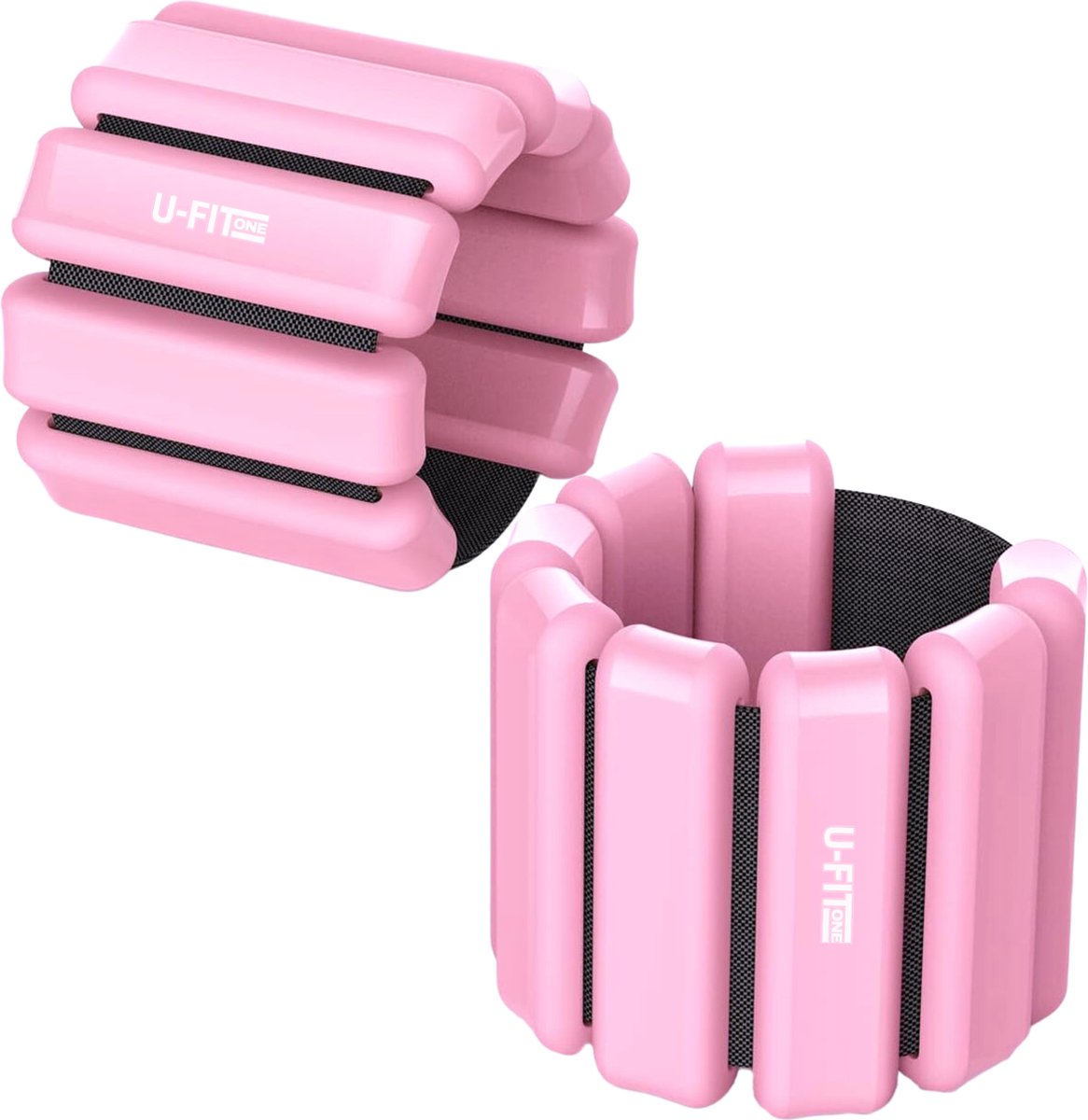 U Fit One 2 Stuks Verstelbare Enkelgewichten en Polsgewichten - Wrist & Ankle Weights - 2 x 0,5 kg - Roze