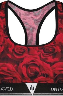 Untouched – Sport BH Dames – Opvallende Fotoprint: Roses – Maat: L