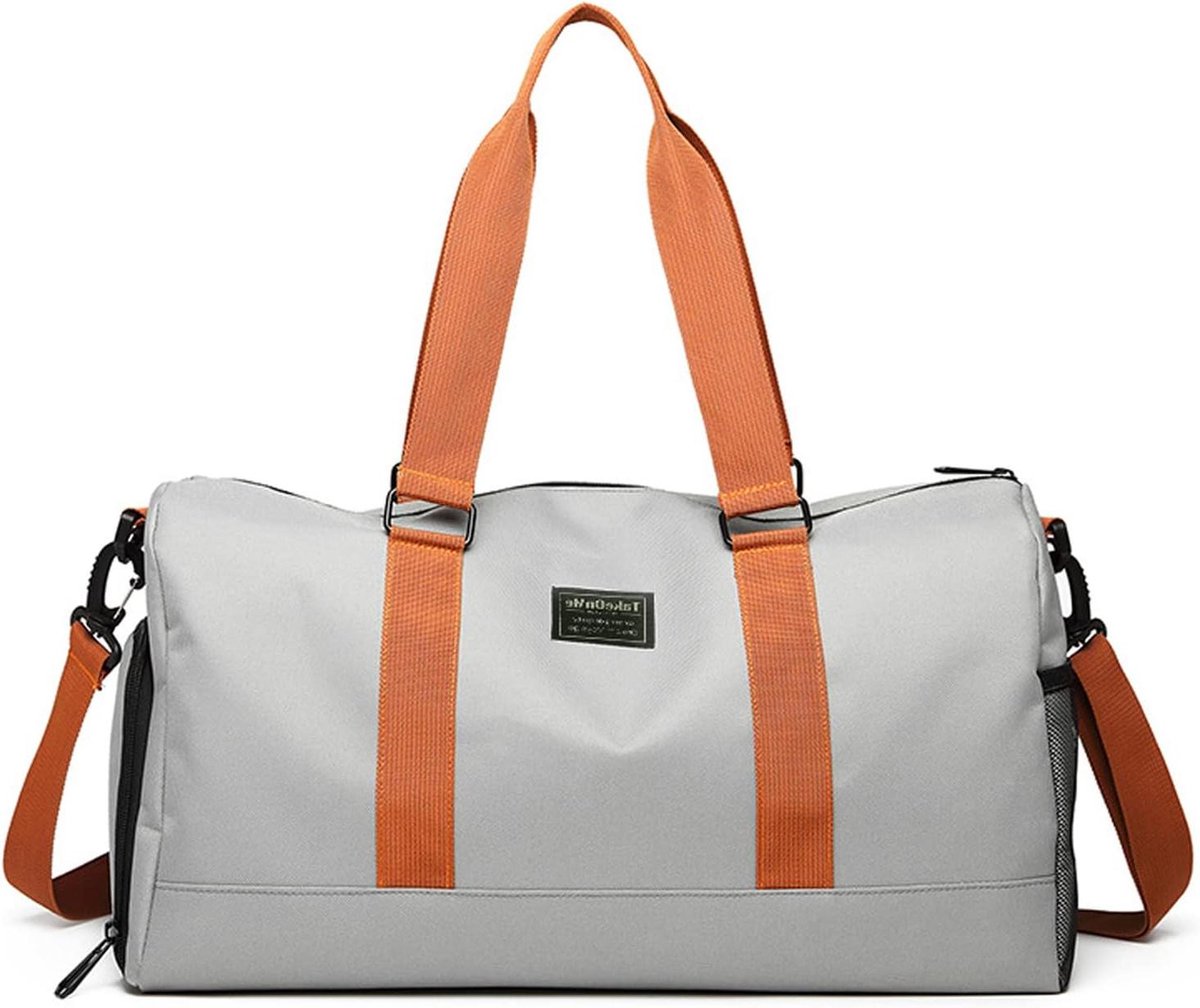 Vrouwen Sport Reizen Duffel Tas - Grijs Sporttas voor Workout Zwemmen Yoga School met Schoenen Compartiment