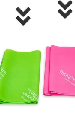 Weerstandsbanden – Professionele kwaliteit – Natuurlijk latex – Set van 2 – Roze – 2 meter – Middel – Fitness – Gymnastiekband – Stretchband