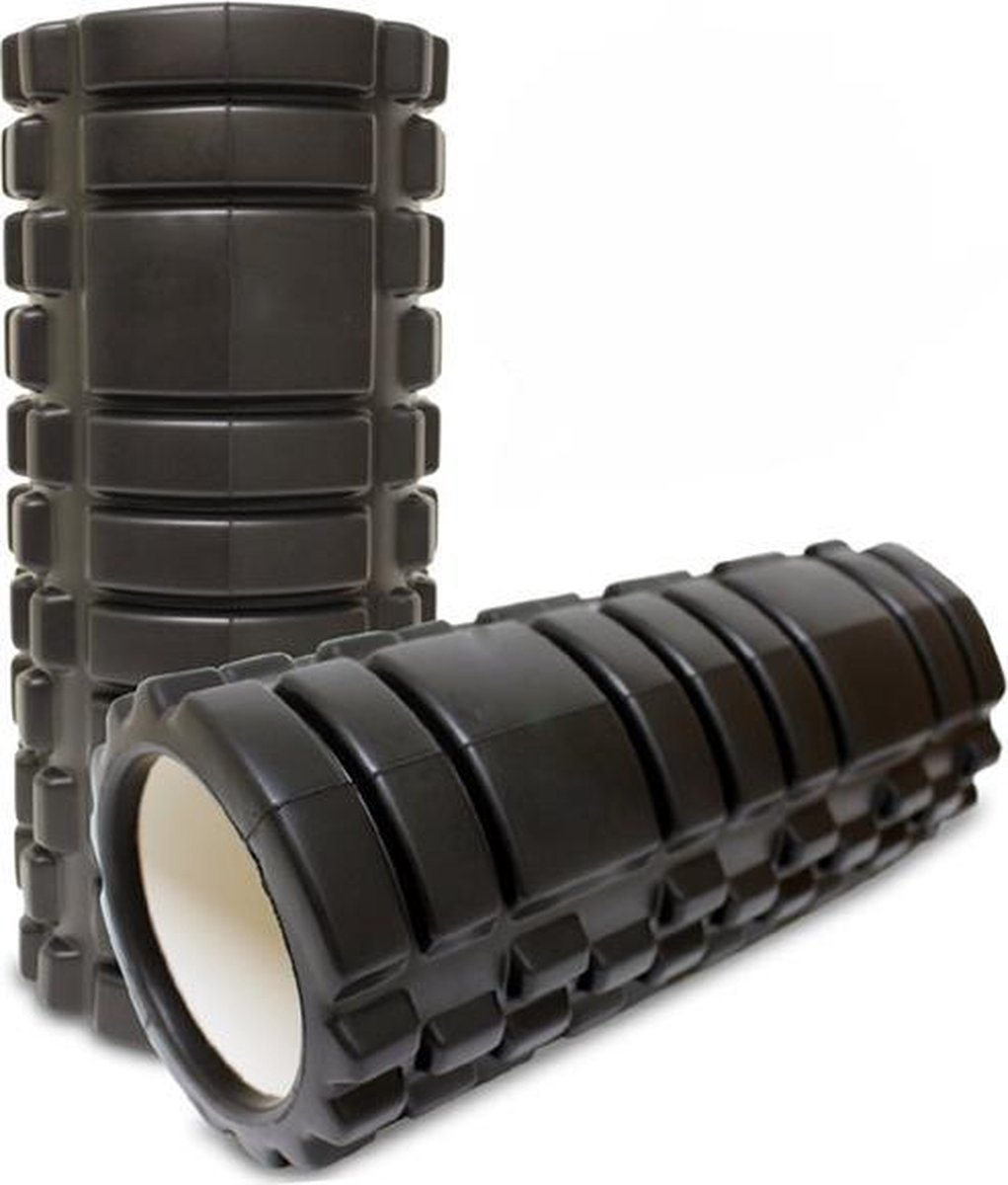 Yoga Grid Foam Roller - Foamroller - Fitness Roller - Triggerpoint Massage - Yoga Roller - Pilates - 33 CM - Zwart