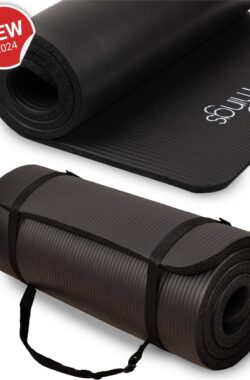 Yoga Mat Sportmat Fitnessmat Antislip NBR – 1 cm Zwart