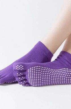 Yoga Sokken Full Toe | Volle Teen Yoga Sok | Met Anti Slip Onderkant | Antislip Sokken | Pilates Sokken | Maat 36-40 I Paars