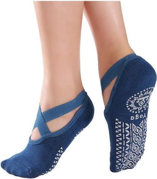 Yoga Sokken Gesloten Teen | Met Anti Slip Onderkant | Antislip Sokken | Pilates Sokken | Maat 36-40 I Blauw