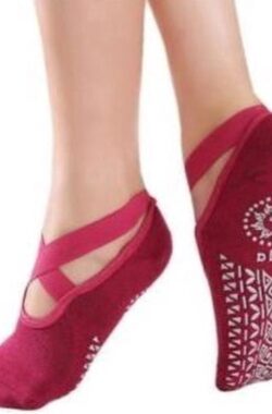 Yoga Sokken Gesloten Teen | Met Anti Slip Onderkant | Antislip Sokken | Pilates Sokken | Maat 36-40 I Rood