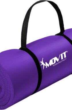 Yoga mat – Yogamat – Fitness mat – Sport mat – Fitness matje – Pilates mat – Oprolbaar – Inclusief handgreep – 190 x 60 x 1.5 cm – Paars