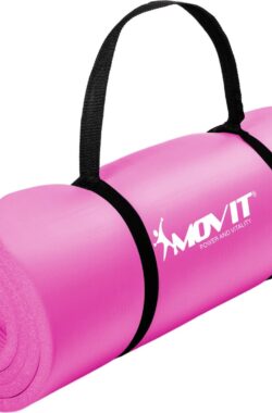 Yoga mat – Yogamat – Fitness mat – Sport mat – Fitness matje – Pilates mat – Oprolbaar – Inclusief handgreep – 190 x 60 x 1.5 cm – Roze