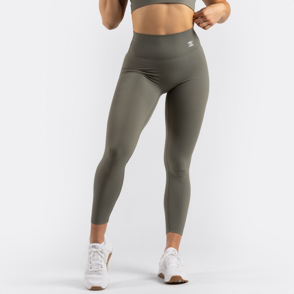 ZEUZ Sport Legging Dames High Waist - Sportkleding & Sportlegging Squat Proof voor Fitness & Crossfit - Hardloopbroek, Yoga Broek - 70% Nylon & 30% Elastaan - Groen - Maat XL