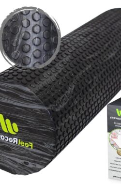 Zacht Foam Roller 45×15 cm EVA Medium-Soft – Rug Kuiten Benen Trigger Point Massage Yoga Pilates Fitness Sport – Fascia Roller Zwart.