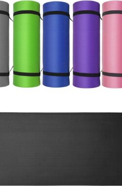 10 mm Thick Non-Slip Pilates Training Mat – Available in Black-Blue-Purple-Pink-Green-Red – Ideal for Yoga and Camping