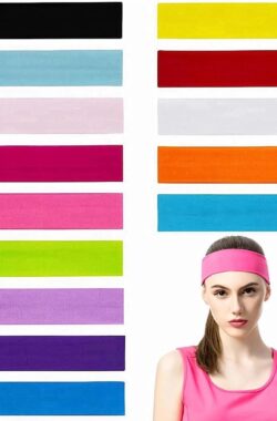 14 stuks kleurrijke modieuze yoga hoofdbanden elastische hoofdband voor vrouwen meisjes sport pilates fitness (gemengde kleuren)