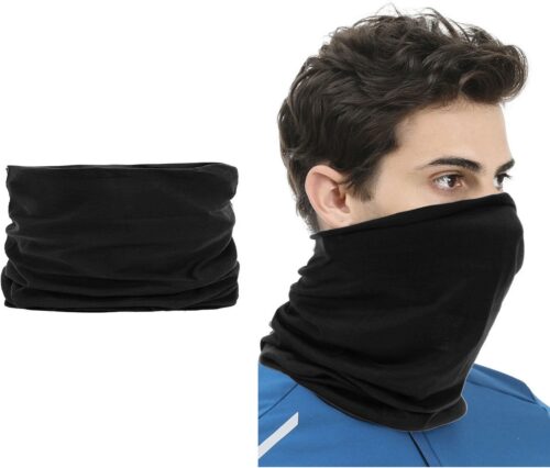 2 Stuks Multifunctioneel Polyester Colsjaal - Bivakmuts Balaclava Bandana Ideaal voor Sport Fietsen Motor - Unisex - Zwart