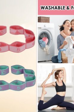 2 stuks yoga-riem, hoge elasticiteit yoga-riemen om uit te rekken, flexibele band met 8 lussen, stretchbanden voor flexibiliteit, gymnastiekuitrusting stretchband, fitness flexstrap voor yoga, gym,