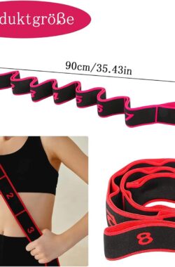 2 stuks yoga stretch riemen, extra lange fitnessbanden, trainingsbanden, ideale weerstandsbanden voor alle oefeningen, fitness, danstraining, gymnastiek, pilates, yoga (rood en roze)