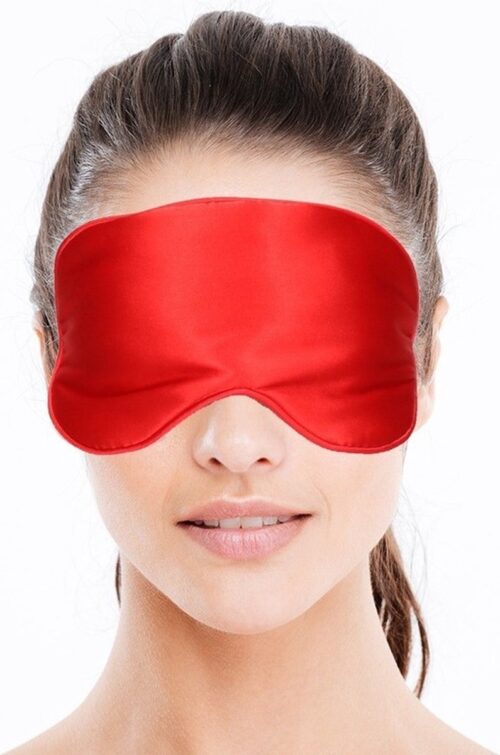 2x Bellatio design luxe slaapmasker/ reismasker met zachte vulling rood - Zeer comfortabel - Voor thuis en op reis