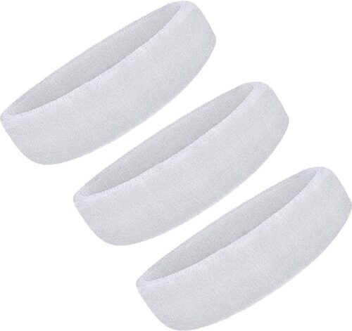 3 Pack Sport Hoofdband Zweetband voor mannen en vrouwen - elastische haarband antislip vocht afvoerende katoenen hoofdband voor sportieve activiteiten