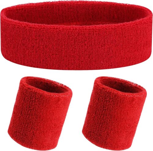 3 STKS Sport Hoofdband Polsbandjes Zachte Verdikte Badstof Katoen Meisjes Zweet Band voor Gym Tennis Gymnastiek Voetbal