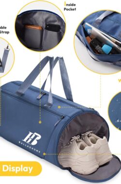 39L Sporttas Reistas Dames en Heren Sporttassen met Schoenenvak & Nat Vak Waterdichte Fitnesstas Trainingstas Weekendtas Duffel Bag voor Fitness, Gym, Yoga, Reis (Donkerblauw)-Y