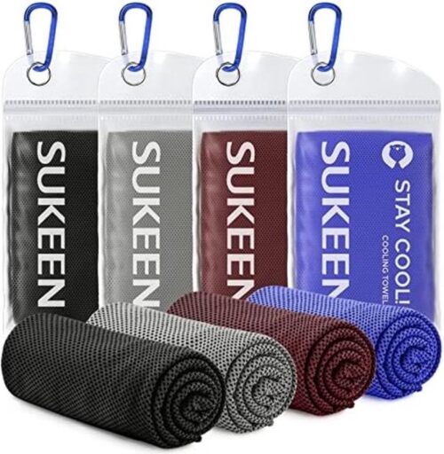 [4 Pack] Koelhanddoek (40"x12"), IJshanddoek, zachte ademende chilly handdoek, microvezelhanddoek voor yoga, sport, hardlopen, sportschool, training, camping, fitness, training en meer activiteiten