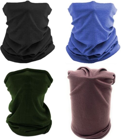 4 Stuks Multifunctioneel Polyester Col Colsjaal - Bivakmuts Balaclava Bandana Ideaal voor Sport Fietsen Motor - Unisex -Veelkleurig