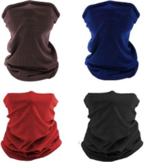 4 Stuks Multifunctioneel Polyester Col Colsjaal - Bivakmuts Balaclava Bandana Ideaal voor Sport Fietsen Motor - Unisex - Veelkleurig