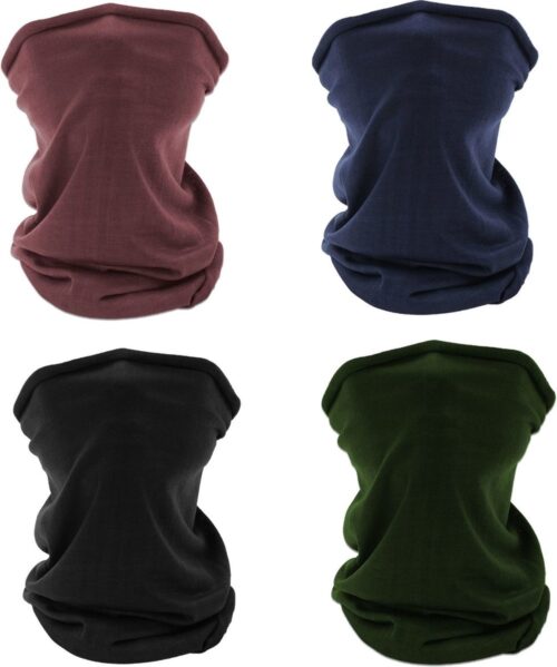 4 Stuks Multifunctioneel Polyester Colsjaal - Bivakmuts Balaclava Bandana Ideaal voor Sport Fietsen Motor - Unisex -Veelkleurig